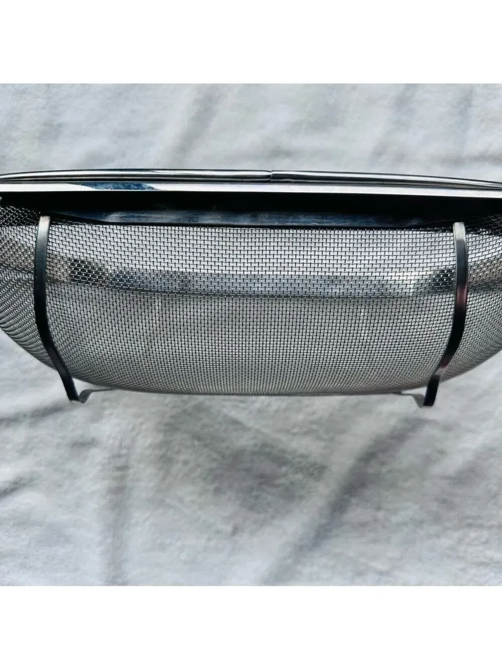 New Unused Stainless Steel Over the Sink Colander Strainer Basket